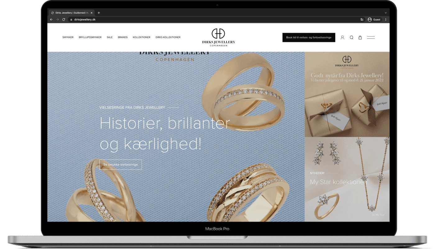 Dirks webshop på desktop
